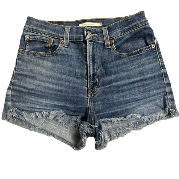 Levi’s ~denim High Rise Shorts ~ size 27 - Picture 1 of 11